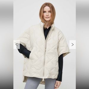 NWOT Mos Mosh Aubrey Diamond Down Poncho in Birch Packable Lightweight Jacket